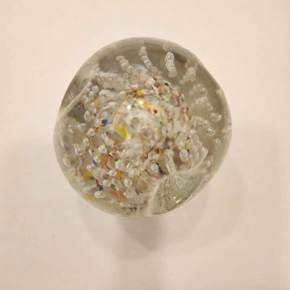 Handcrafted Glass Paperweight Pen Stand – Swirl Pattern – Office Display Piece